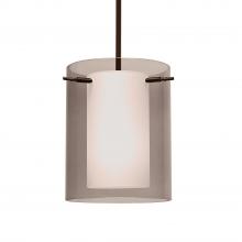 Besa Lighting 1TT-S00607-BR-L - Besa Stem Pendant Pahu 8 Bronze Transparent Smoke/Opal 1x100W Medium Base, 15Ft. Cord