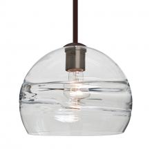 Besa Lighting 1TT-SPIR10CL-BR-L - Besa Spirit 10 Pendant, Clear, Bronze Finish, 1x60W Medium Base, 15Ft. Cord