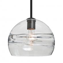 Besa Lighting 1TT-SPIR10CL-EDIL-BK - Besa Spirit 10 Pendant, Clear, Black Finish, 1x8W LED Filament