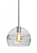 Besa Lighting 1TT-SPIR10CL-EDIL-SN-L - Besa Spirit 10 Pendant, Clear, Satin Nickel Finish, 1x8W LED Filament, 15Ft. Cord