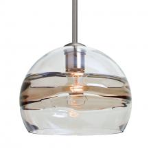 Besa Lighting 1TT-SPIR10SC-SN-L - Besa Spirit 10 Pendant, Smoke/Clear, Satin Nickel Finish, 1x60W Medium Base, 15Ft. Cord