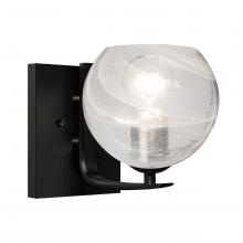 Besa Lighting 1WC-JILLYCL-EDIL-BK - Besa, Jilly Vanity, Vapor Clear, Black Finish, 1x5W LED Filament