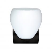 Besa Lighting 1WZ-412207-LED-BK - Besa, Bolla Mini Sconce, Opal Matte, Black Finish, 1x9W LED