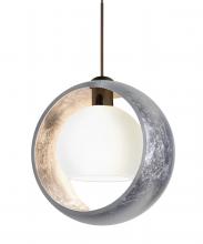 Besa Lighting 1XC-4293SS-LED-BR-L - Besa Pendant Pogo Bronze Silver/Inner Silver 1x5W LED, 15Ft. Cord