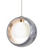 Besa Lighting 1XC-4293SS-LED-SN-L - Besa Pendant Pogo Satin Nickel Silver/Inner Silver 1x5W LED, 15Ft. Cord