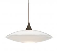 Besa Lighting 1XC-629406-BR-L - Besa Pendant Spazio Bronze Opal Glossy 1x50W MAX GY6.35 Base, 15Ft. Cord