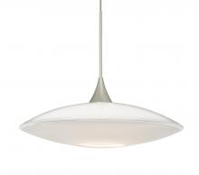 Besa Lighting 1XC-629406-LED-SN-L - Besa Pendant Spazio Satin Nickel Opal Glossy 1x5W LED, 15Ft. Cord