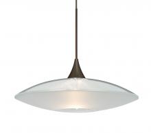 Besa Lighting 1XC-6294CL-BR-L - Besa Pendant Spazio Bronze Clear/Frost 1x50W MAX GY6.35 Base, 15Ft. Cord