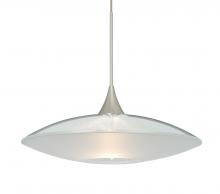 Besa Lighting 1XC-6294CL-SN-L - Besa Pendant Spazio Satin Nickel Clear/Frost 1x50W MAX GY6.35 Base, 15Ft. Cord