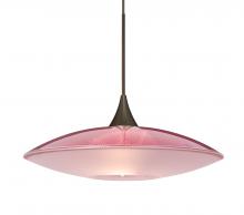 Besa Lighting 1XC-6294RD-BR-L - Besa Pendant Spazio Bronze Red/Frost 1x50W MAX GY6.35 Base, 15Ft. Cord