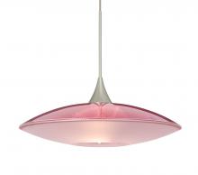 Besa Lighting 1XC-6294RD-SN-L - Besa Pendant Spazio Satin Nickel Red/Frost 1x50W MAX GY6.35 Base, 15Ft. Cord