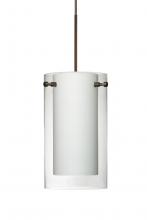 Besa Lighting 1XC-C44007-LED-BR-L - Besa Pendant Pahu 4 Bronze Clear/Opal 1x5W LED, 15Ft. Cord