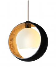Besa Lighting 1XT-4293GF-LED-BR-L - Besa Pendant Pogo Bronze Black/Inner Gold 1x5W LED, 15Ft. Cord