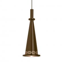 Besa Lighting 1XT-PRINCECNBR-LED-BR - Besa, Prince Cord Pendant, Bronze Cone, Bronze Finish, 1x9W LED
