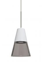 Besa Lighting 1XT-TIMO6WS-LED-BR - Besa, Timo 6 Cord Pendant,Smoke/White, Bronze Finish, 1x9W LED