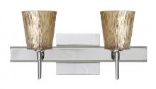 Besa Lighting 2SW-5125GF-LED-CR-SQ - Besa Wall With SQ Canopy Nico 4 Chrome Stone Gold Foil 2x5W LED