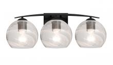 Besa Lighting 3WC-JILLYCL-BK - Besa, Jilly Vanity, Vapor Clear, Black Finish, 3x60W Medium Base