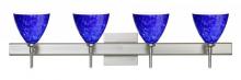 Besa Lighting 4SW-177986-LED-SN-SQ - Besa Wall With SQ Canopy Mia Satin Nickel Blue Cloud 4x5W LED