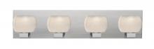 Besa Lighting 4WF-KENOWH-LED-SN - Besa, Keno Vanity, White Sand, Satin Nickel Finish, 4x3W LED