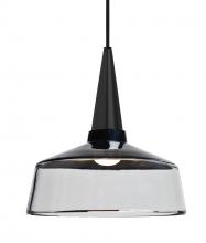 Besa Lighting J-BARON10BK-LED-BK-L - Besa, Baron 10 Cord Pendant for Mulitport Canopy, Black/Clear, Black Finish, 1x9W LED, 15ft.