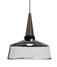 Besa Lighting J-BARON10BK-LED-BR-L - Besa, Baron 10 Cord Pendant for Mulitport Canopy, Black/Clear, Bronze Finish, 1x9W LED, 15ft.