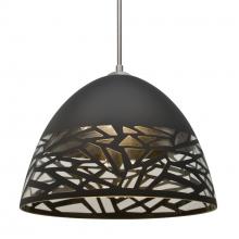 Besa Lighting J-KIEVBK-SN-L - Besa Kiev Pendant for Multiport Canopy, Black, Satin Nickel Finish, 1x60W Medium Base, 15Ft. Cord