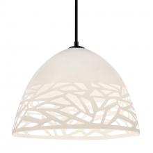 Besa Lighting J-KIEVWH-LED-BK - Besa Kiev Pendant for Multiport Canopy, White, Black Finish, 1x9W LED
