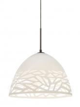 Besa Lighting J-KIEVWH-LED-BR - Besa Kiev Pendant for Multiport Canopy, White, Bronze Finish, 1x9W LED