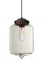 Besa Lighting J-OLINCL-BR - Besa Olin Pendant For Multiport Canopy Bronze Clear 1x60W Medium Base T10