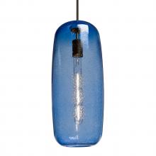 Besa Lighting J-PINOT18BL-BR - Besa, Pinot 18 Cord Pendant for Mulitport Canopy, Blue Bubble, Bronze FInish 1x60W In