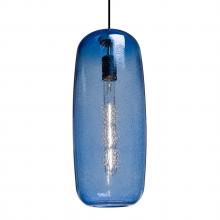 Besa Lighting J-PINOT18BL-EDIL-BK - Besa, Pinot 18 Cord Pendant for Mulitport Canopy, Blue Bubble, Black FInish 1x40W LED