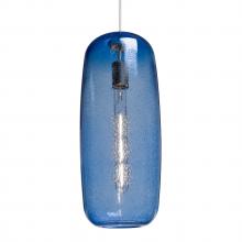 Besa Lighting J-PINOT18BL-SN - Besa, Pinot 18 Cord Pendant for Mulitport Canopy, Blue Bubble, Satin Nickel FInish 1x