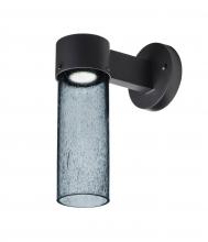 Besa Lighting JUNI10BL-WALL-LED-BK - Besa, Juni 10 Outdoor Sconce, Blue Bubble, Black Finish, 1x4W LED