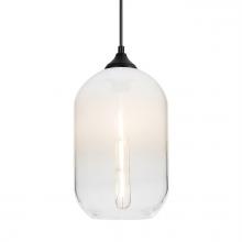 Besa Lighting OP-OMEGA12WH-EDIL-BK - Besa, Omega 12 Outdoor Pendant, White/Clear, Black Finish, 1x5W LED Filament