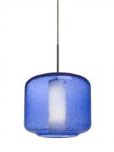 Besa Lighting J-NILES10BO-BR - Besa Niles 10 Pendant For Multiport Canopy, Blue Bubble/Opal, Bronze Finish, 1x60W Me