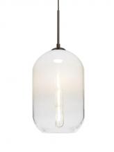 Besa Lighting J-OMEGA12WH-EDIL-BR - Besa, Omega 12 Cord Pendant For Multiport Canopies, White/Clear, Bronze Finish, 1x4W