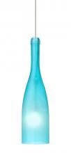 Besa Lighting 1XT-1685BF-SN - Besa Pendant Botella 12 Satin Nickel Blue Frost 1x35W Halogen