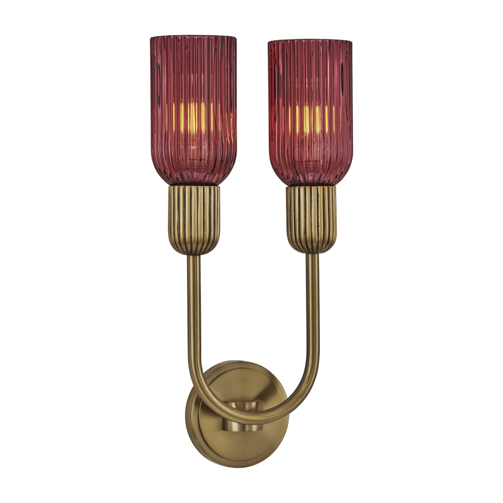 Verde 2 Lt Wall Sconce Magenta Glass