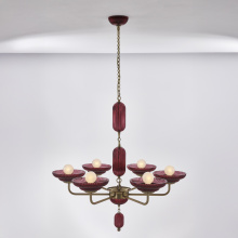Kalco 519671STB/MGNT - Verde 40 In Chandelier Magenta Glas