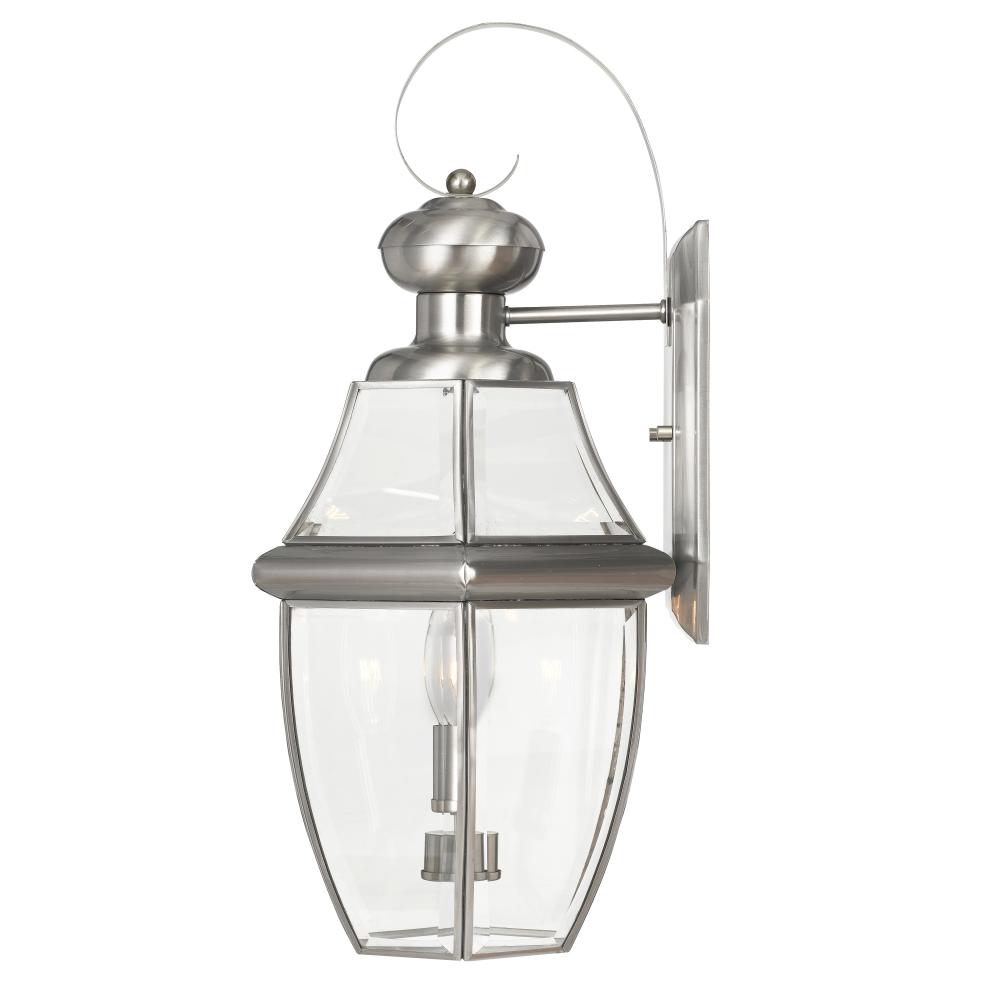 Westport 20 In 2-Light Stainless-Steel Outdoor Wall Sconce Lamp