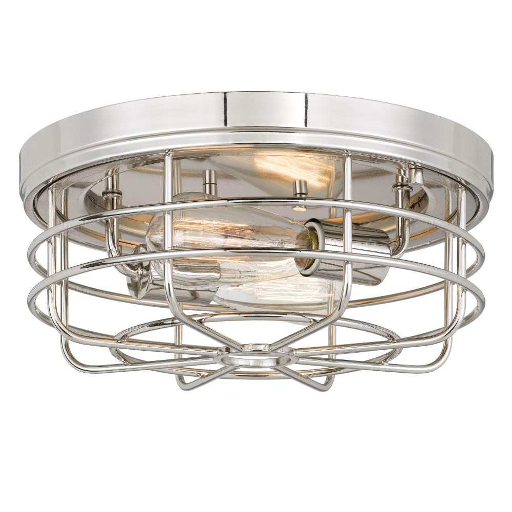 Emerson 2-Light Polished Nickel Finish Flush Mount 13“ X 13” X 5.5“