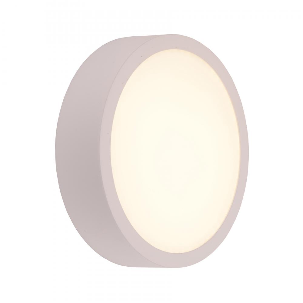 Aperture 12-Watt Matte White Finish Integrated LEd Circle Wall Sconce / Ceiling Light 6 in. Dia x 1.