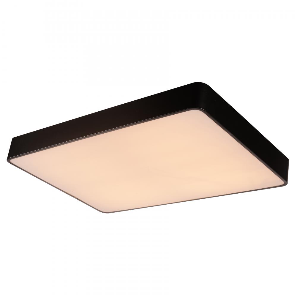 Aperture 72-Watt Matte Black Finish Integrated LEd Square Flush Mount Ceiling Light 36 in. L x 36 in