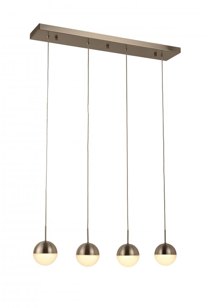 Phantasm 10-Watt Matte Nickel Finish Integrated LEd Iced Opal Acrylic Kitchen Island Linear Pendant