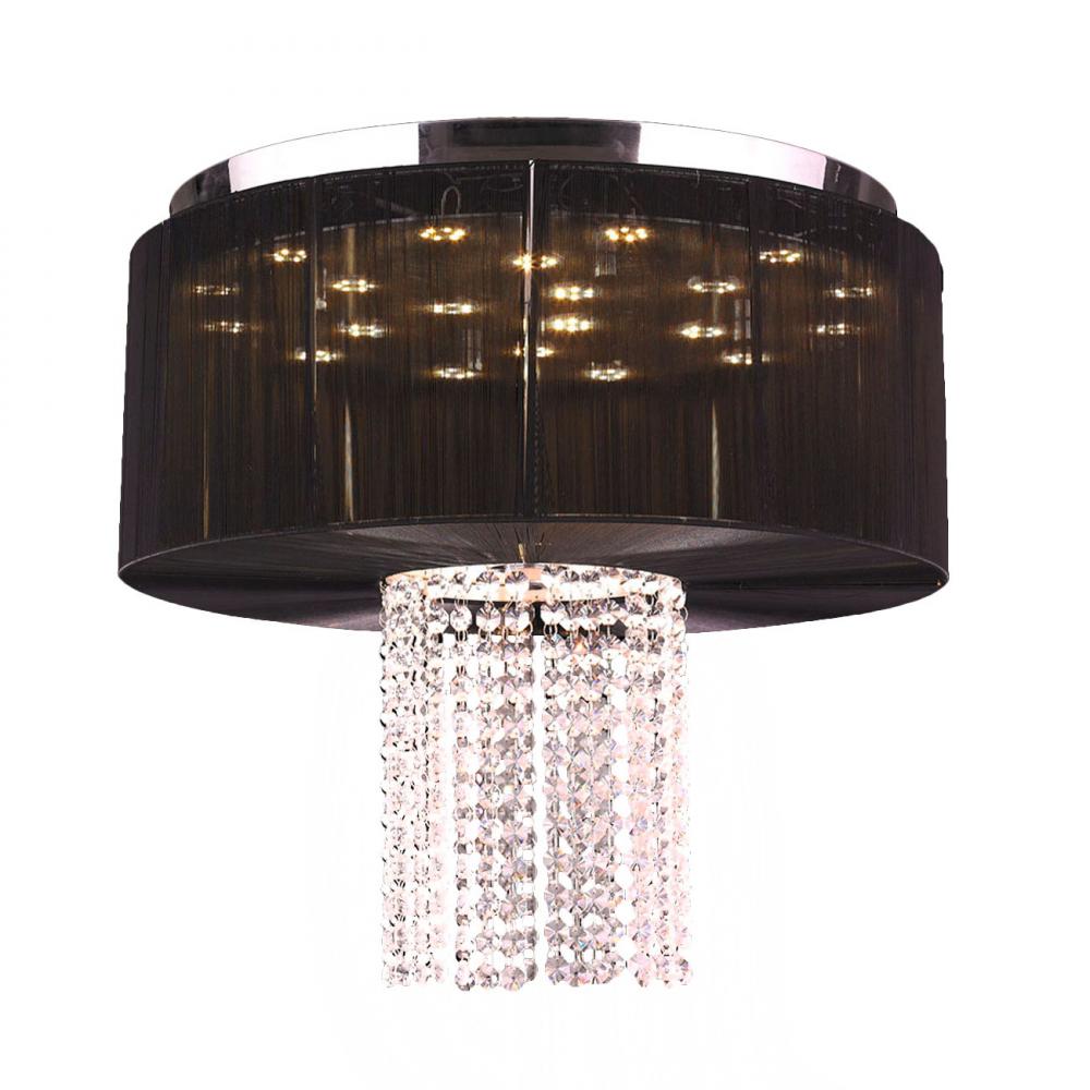 Alice Collection 9 Light LED Chrome Finish and Clear Crystal with Black String Shade 20" D x 18&