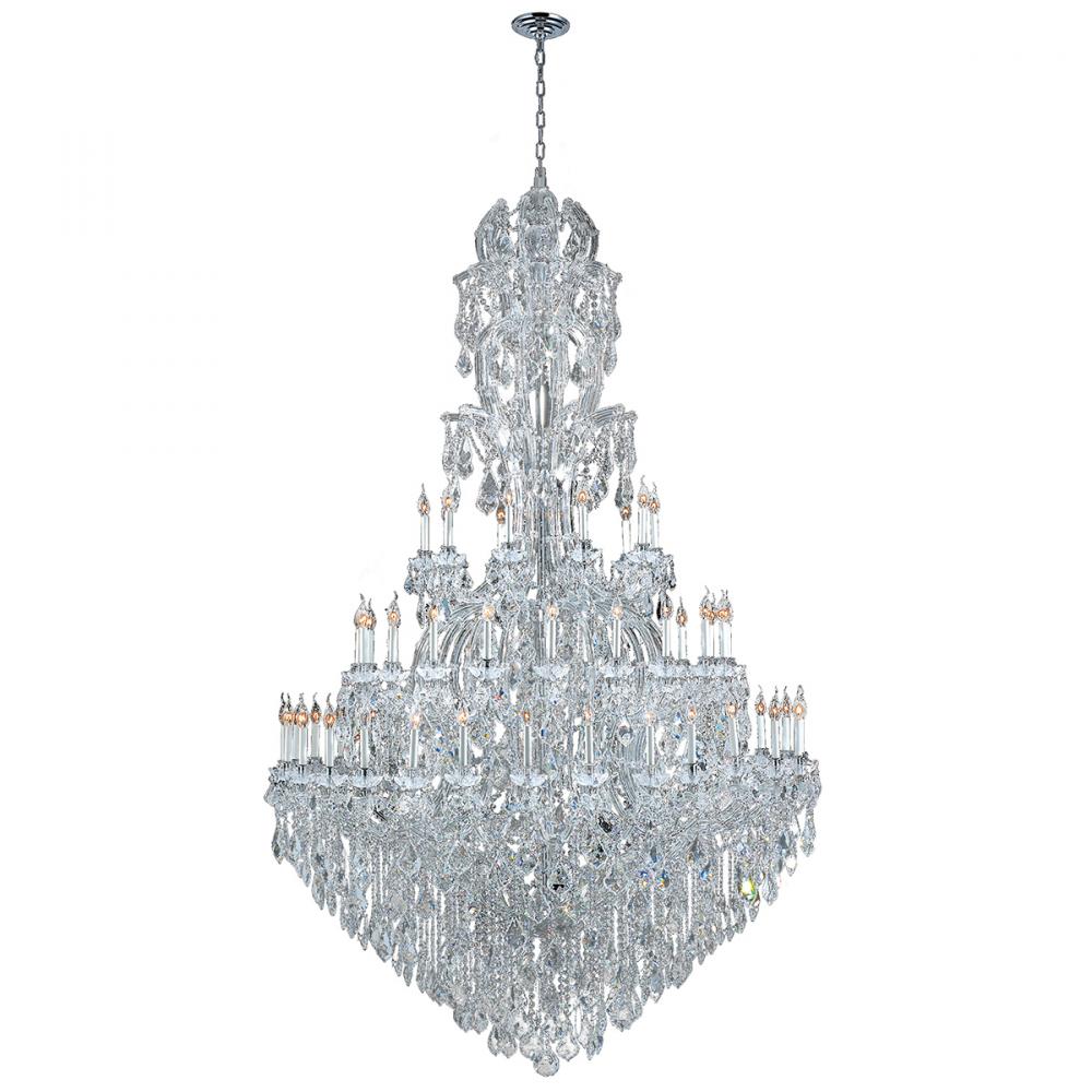 Maria Theresa 60 Light Chrome Finish and Clear Crystal Chandelier 65 in. Dia x 108 in. H Three 3 Tie