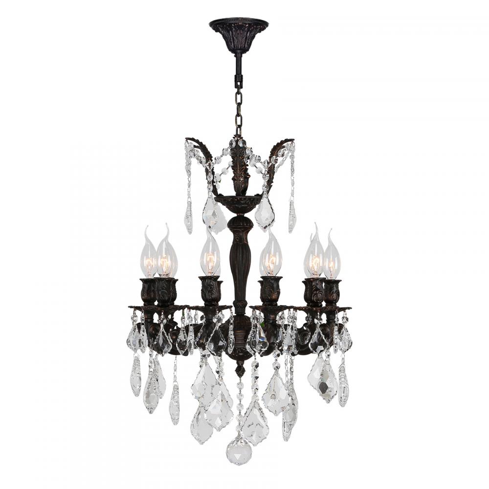 Versailles 10-Light dark Bronze Finish and Clear Crystal Chandelier 17 in. Dia x 24 in. H Medium