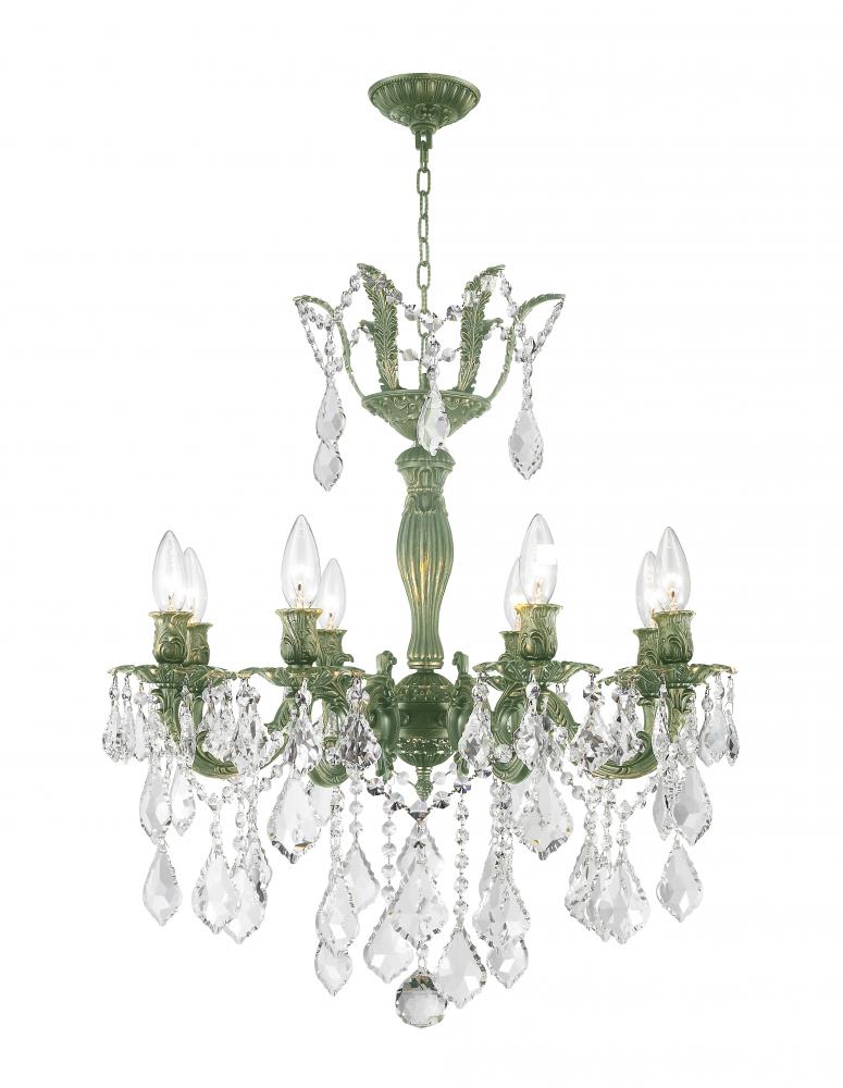 Versailles 8-Light Antique Bronze Finish and Clear Crystal Chandelier 23 in. Dia x 26 in. H Large