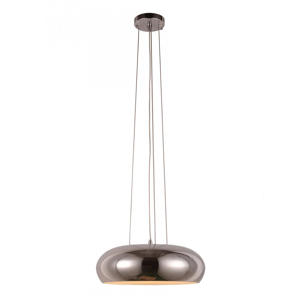 Madison 18-Watt Matte Black Finish Integrated LEd disc Pendant Light 3000K 14 in. Dia x 96 in. H Sma