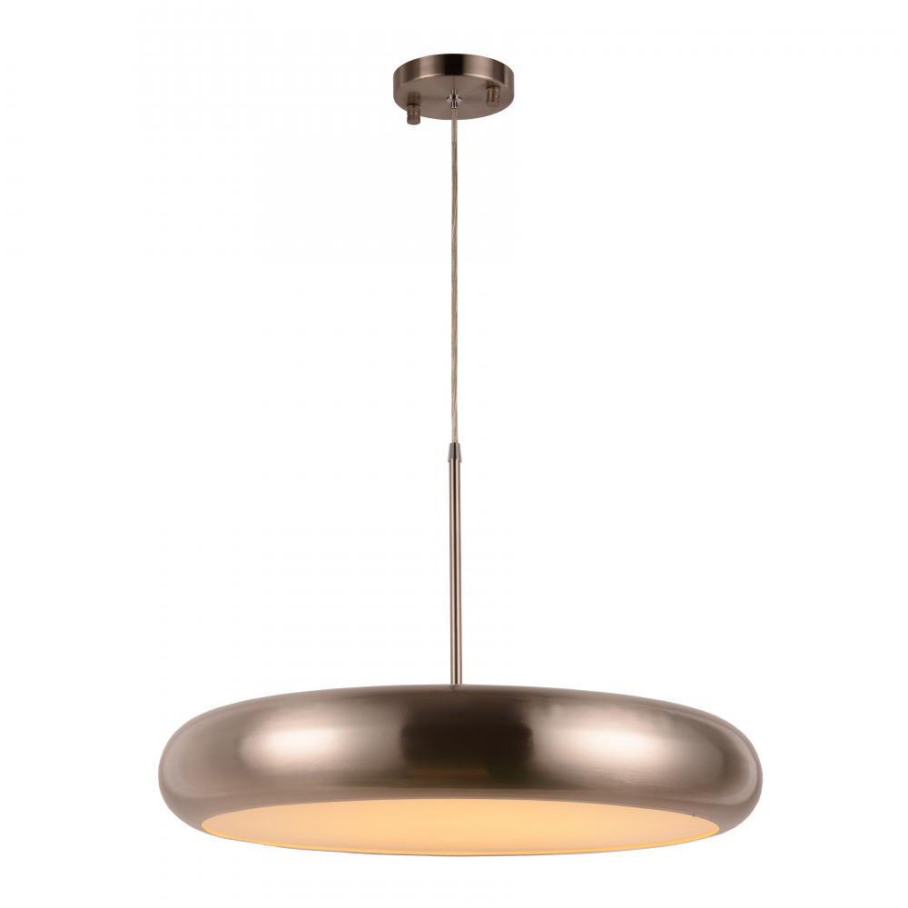 Madison 36-Watt Brushed Nickel Finish Integrated LEd disc Pendant Light 3000K 24 in. Dia x 96 in. H 